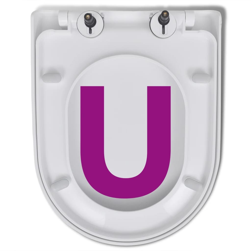 vidaXL Κάλυμμα Λεκάνης με Soft Close & Quick Release Τετράγωνο Λευκό