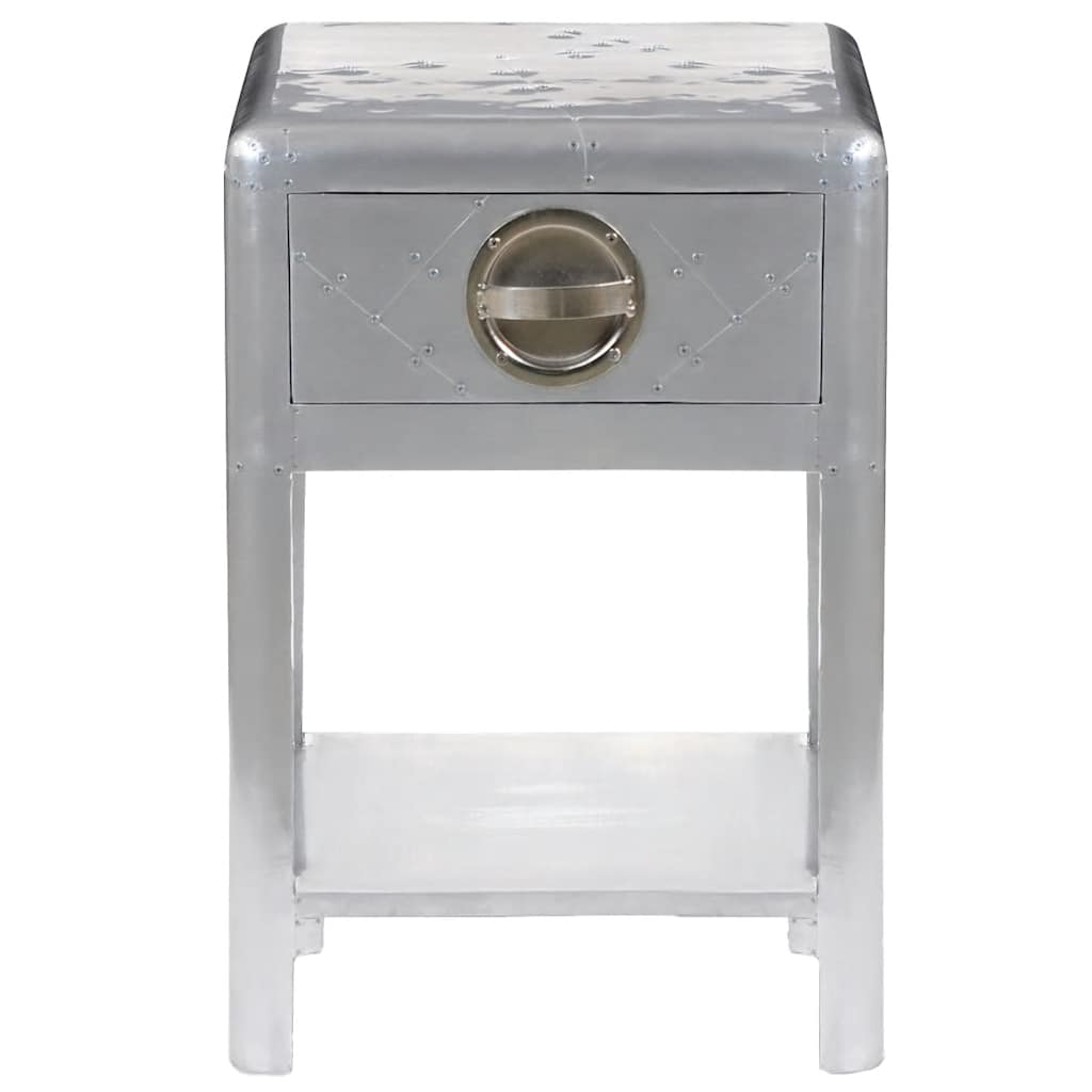 vidaXL Βοηθητικό Τραπέζι Vintage Aviator με 1 Συρτάρι από Αλουμίνιο