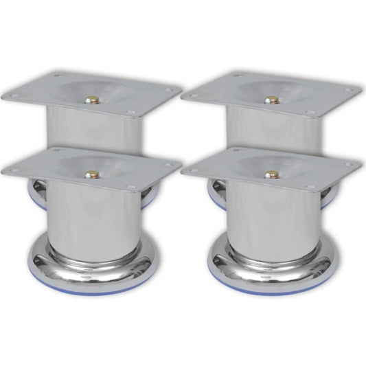 Round Sofa Legs 4 pcs. Chrome Color 60 mm.