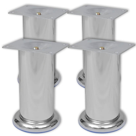 Round Sofa Legs 4 pcs. Chrome Color 120 mm.