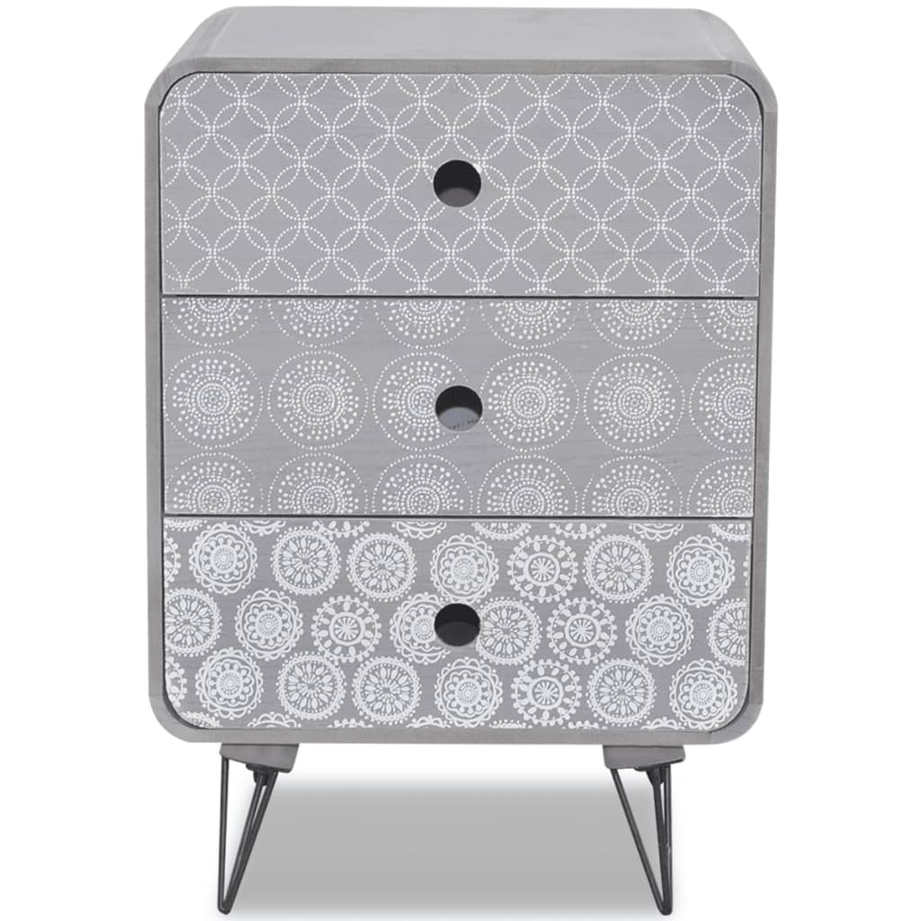 vidaXL Συρταριέρα με 3 Συρτάρια Γκρι