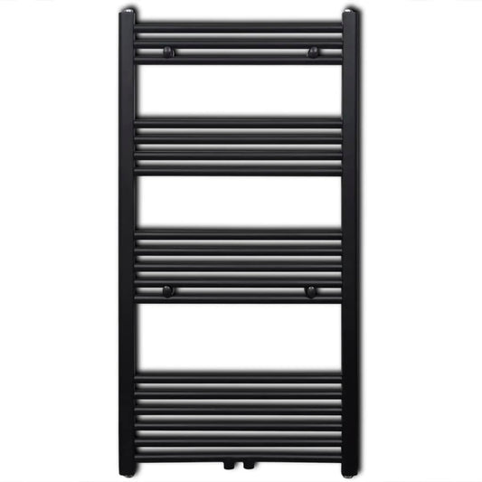 Θερμαντικό Σώμα/Πετσετοκρεμάστρα Κεν. Θέρμανσης Ίσιο Μαύρο 600x1160χιλ