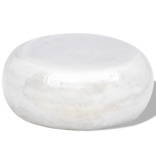 vidaXL Τραπεζάκι Σαλονιού Hammered Ασημί από Αλουμίνιο