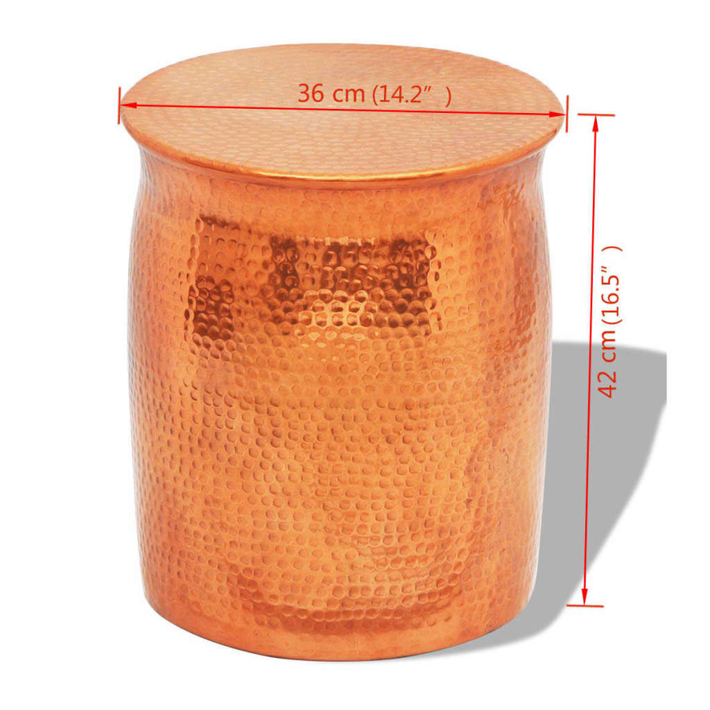 vidaXL Σκαμπό / Βοηθητικό Τραπέζι Hammered Μπρονζέ / Χάλκινο Αλουμίνιο