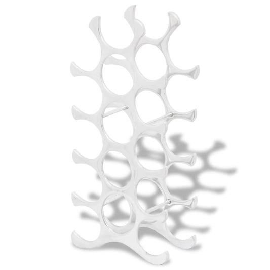 vidaXL Ραφιέρα/Σταντ Κρασιών για 15 Μπουκάλια Ασημί από Αλουμίνιο