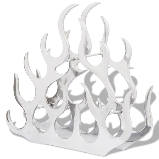 vidaXL Ραφιέρα/Σταντ Κρασιών για 11 Μπουκάλια Ασημί από Αλουμίνιο