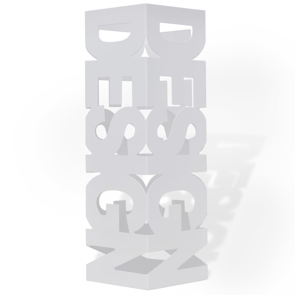 Ομπρελοθήκη / Μπαστουνοθήκη Τετράγωνη Λευκή 48,5 εκ. Ατσάλινη