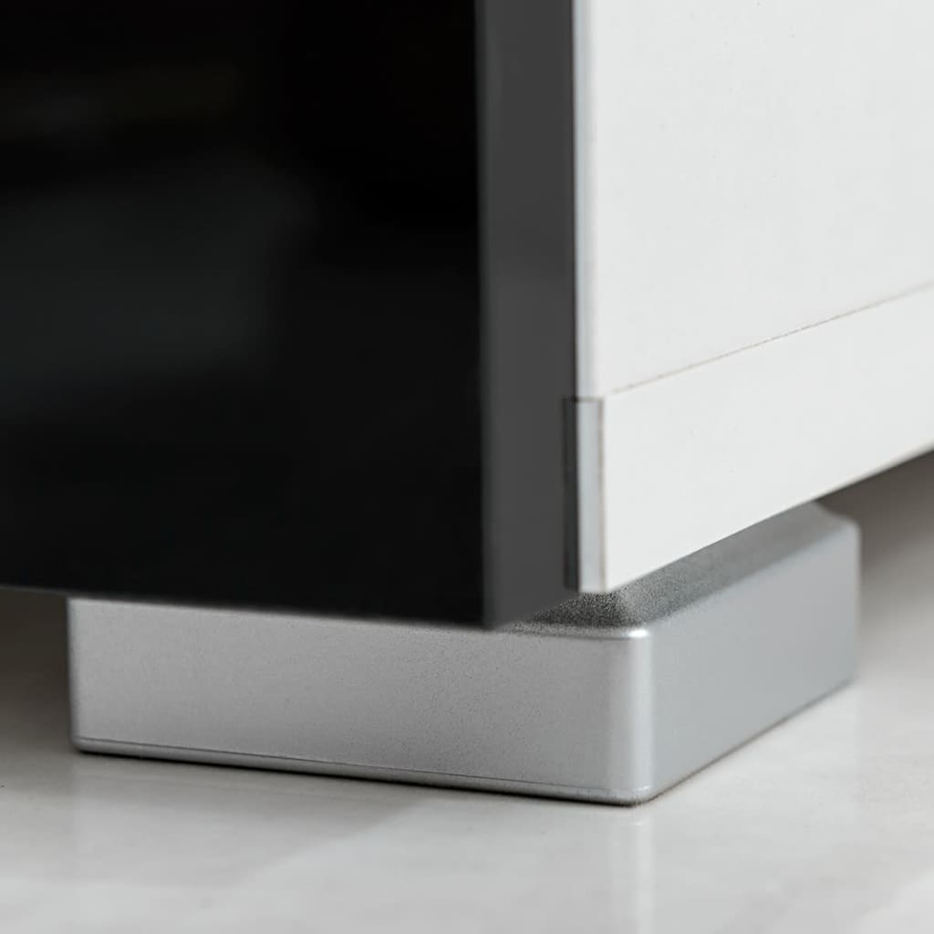 Σύνθετο Σαλονιού / Τηλεόρασης με Φωτισμό LED 4 τεμ. Μαύρο Γυαλιστερό