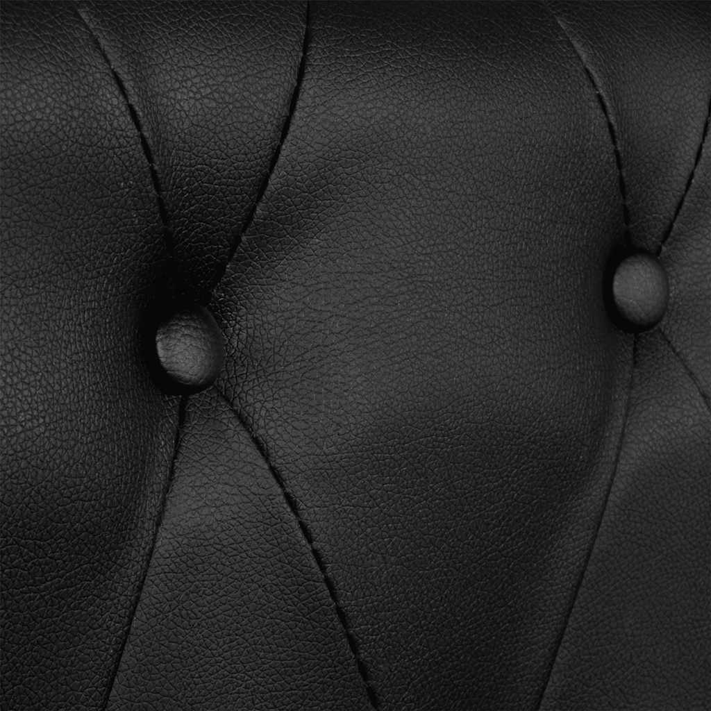 vidaXL Καναπέδες Chesterfield Διθέσιος + Τριθέσιος Μαύρο Συνθ. Δέρμα