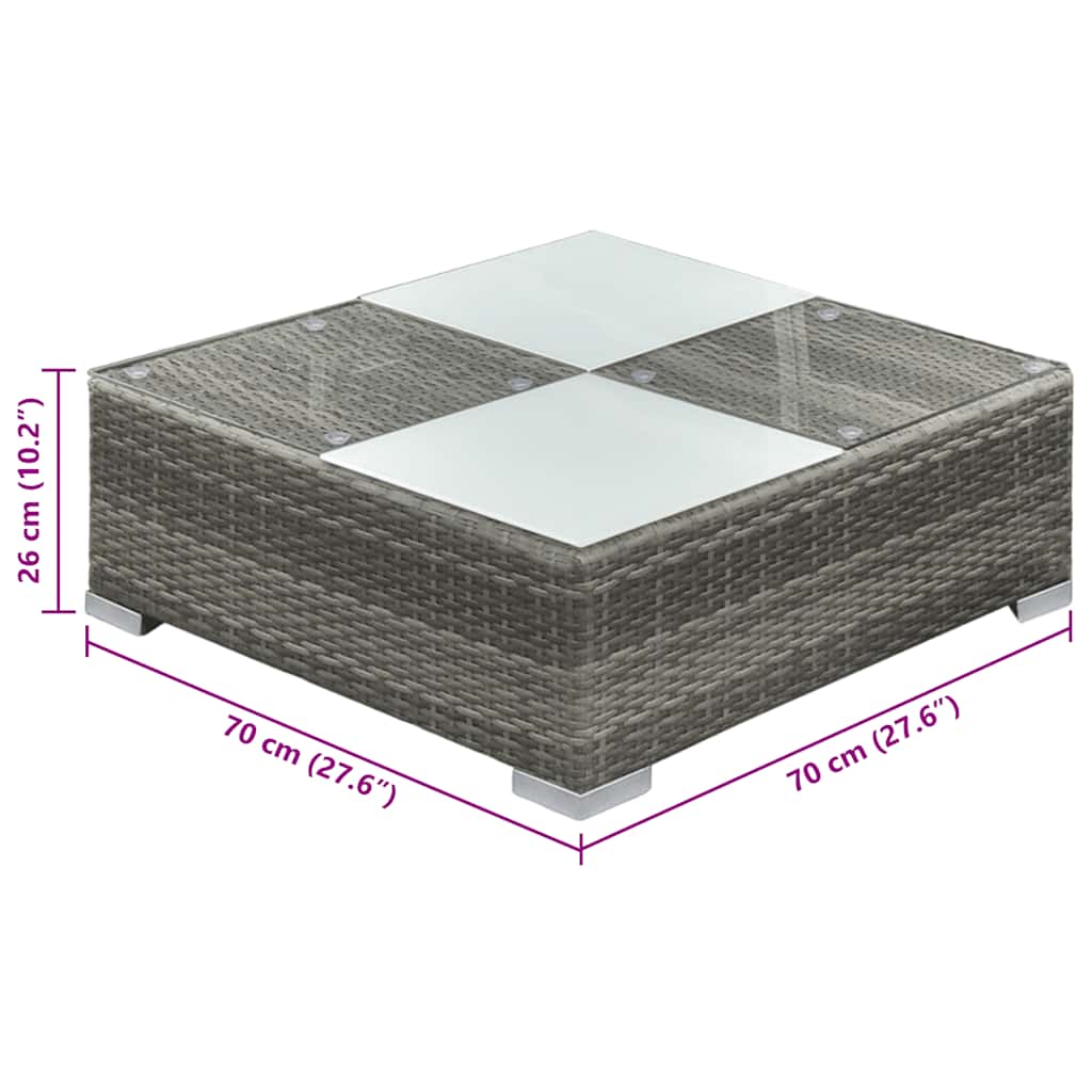 vidaXL Σαλόνι Κήπου 6 Τεμαχίων Γκρι από Συνθετικό Ρατάν με Μαξιλάρια