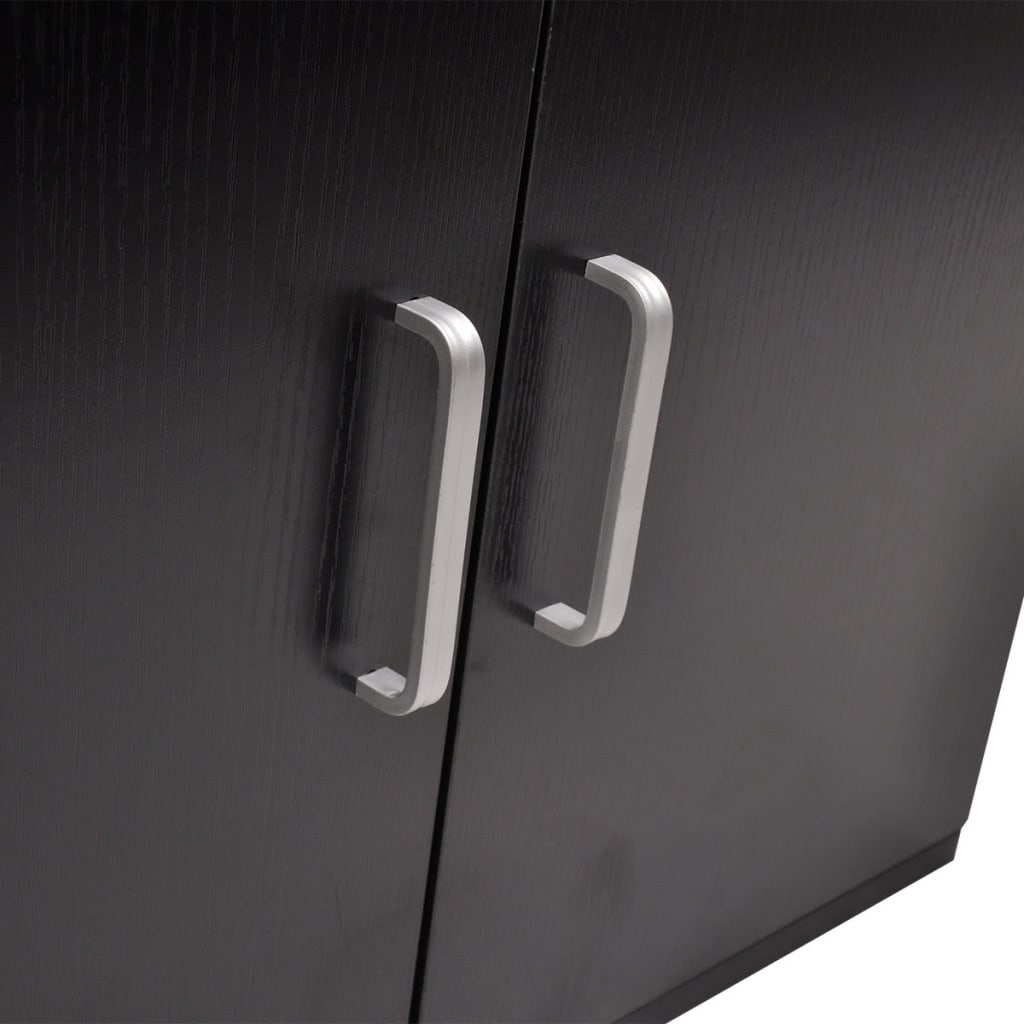 vidaXL Έπιπλο Μπάνιου με Νιπτήρα Σετ Τριών Τεμαχίων Μαύρο