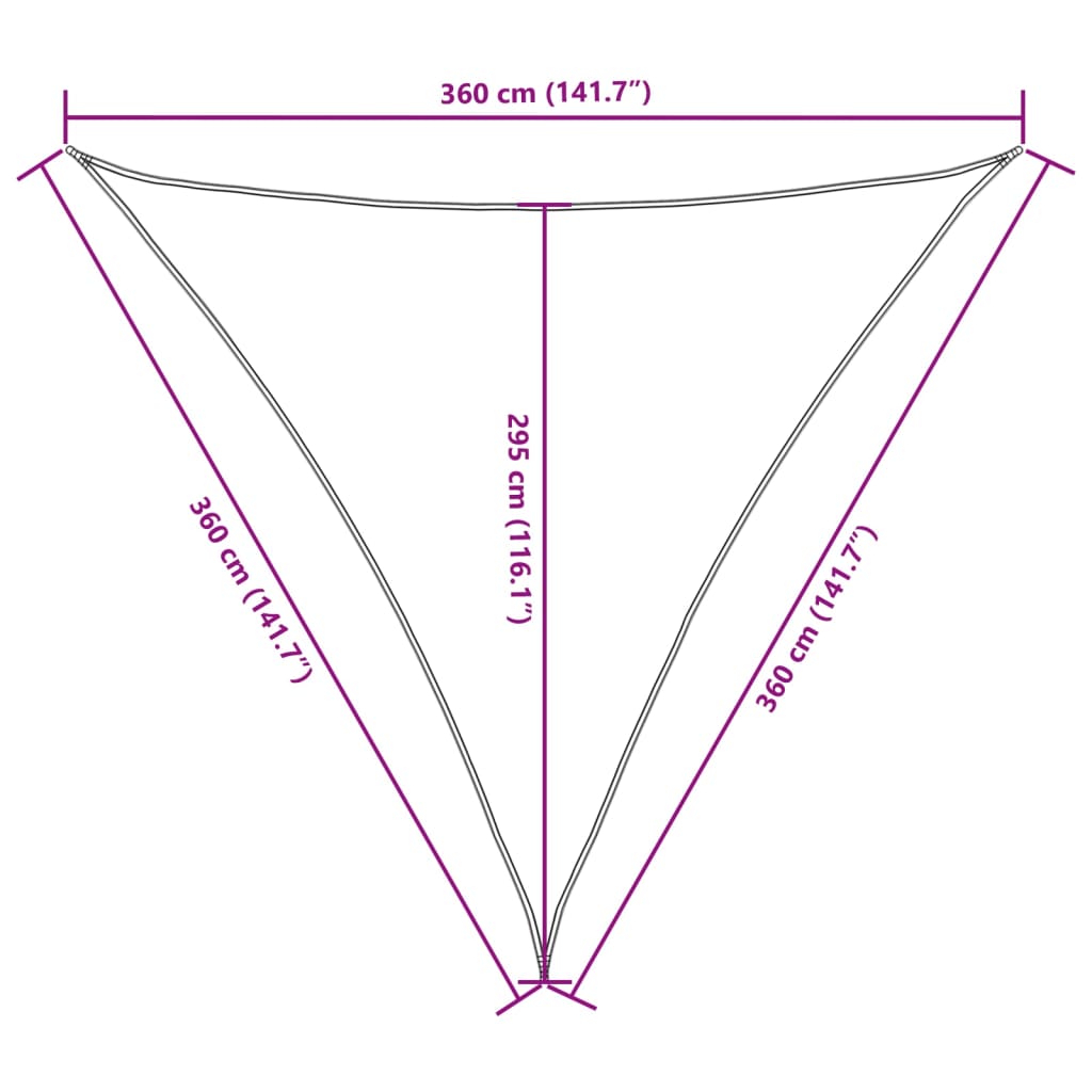 vidaXL Πανί Σκίασης Τρίγωνο Τερακότα 3,6 x 3,6 x 3,6 μ. Ύφασμα Oxford