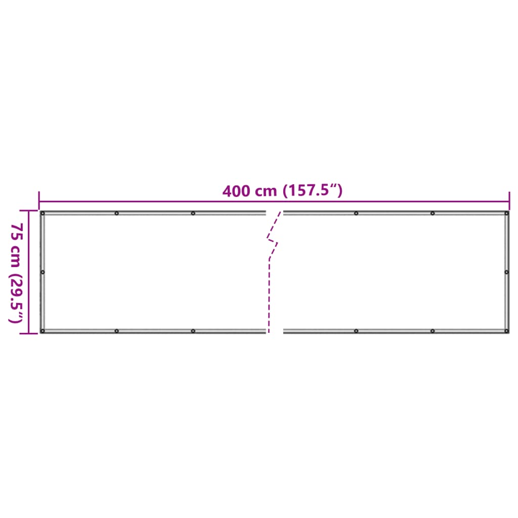 vidaXL Διαχωριστικό Βεράντας Μπεζ 75 x 400 εκ. από Ύφασμα Oxford