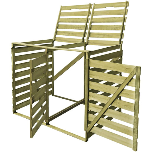 vidaXL Πλαίσιο Διπλό για Κάδους Απορριμμάτων 240 L Εμποτισμένο Ξύλο