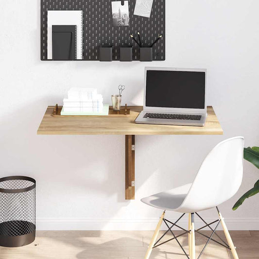 vidaXL Τραπέζι Τοίχου Πτυσσόμενο Χρώμα Δρυός 100x 60 εκ.