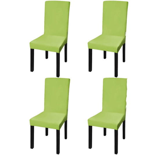 vidaXL Κάλυμμα Καρέκλας Ελαστικό Ίσιο 4 τεμ. Πράσινο