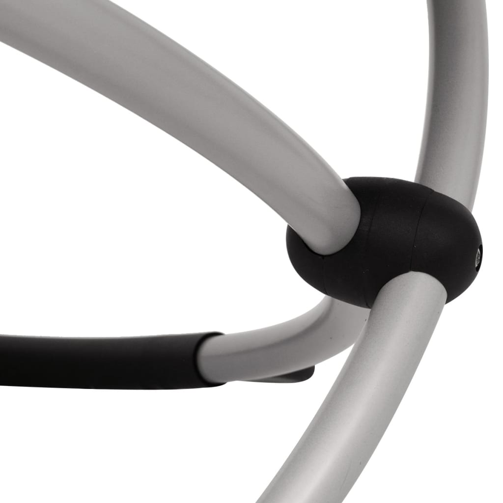 vidaXL Ξαπλώστρα με Γεωμετρικό Σχήμα Εξ. Χώρου Μαύρη και Γκρι Ατσάλινη