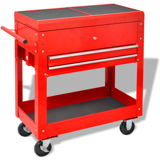 vidaXL Καρότσι εργαλείων Κόκκινο 70.5 x 37 x 71 cm Ατσάλι
