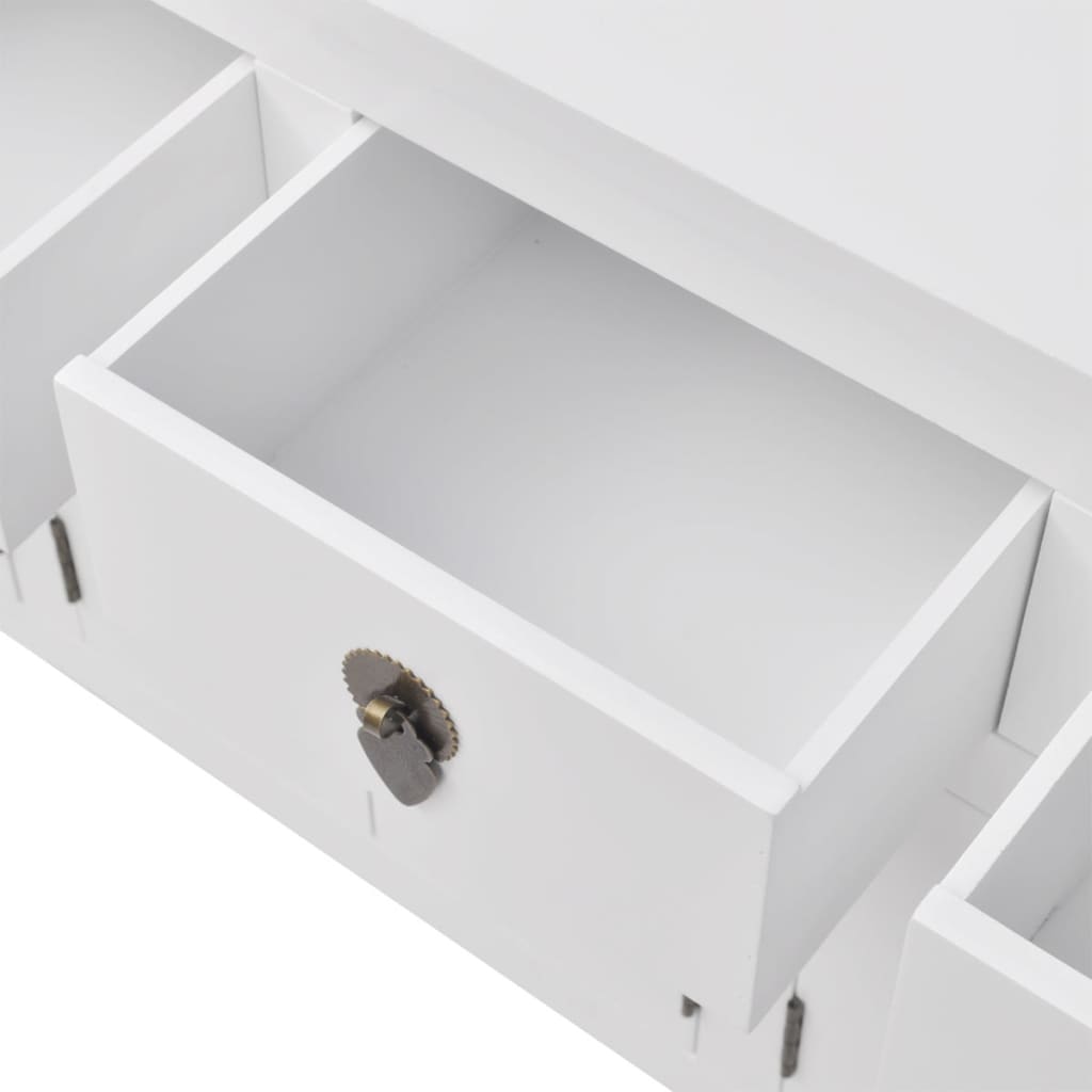 vidaXL Μπουφές Κινέζικου Στιλ Λευκός Μασίφ Ξύλινος