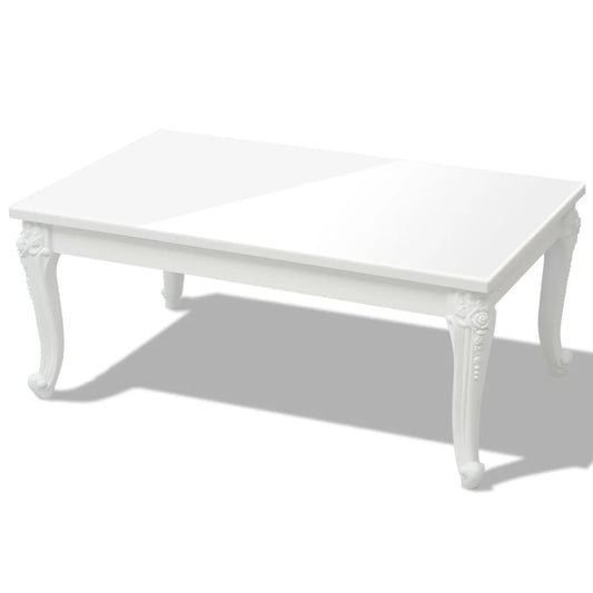 vidaXL Τραπεζάκι Σαλονιού Γυαλιστερό Λευκό 100 x 60 x 42 εκ.