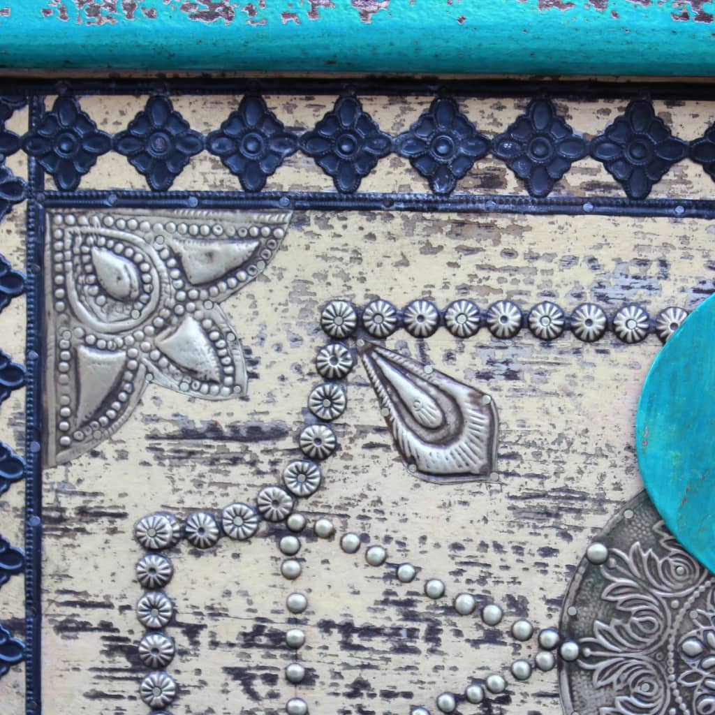 vidaXL Μπαούλο Αποθήκευσης Μπλε 80 x 40 x 45 εκ. από Ξύλο Μάνγκο