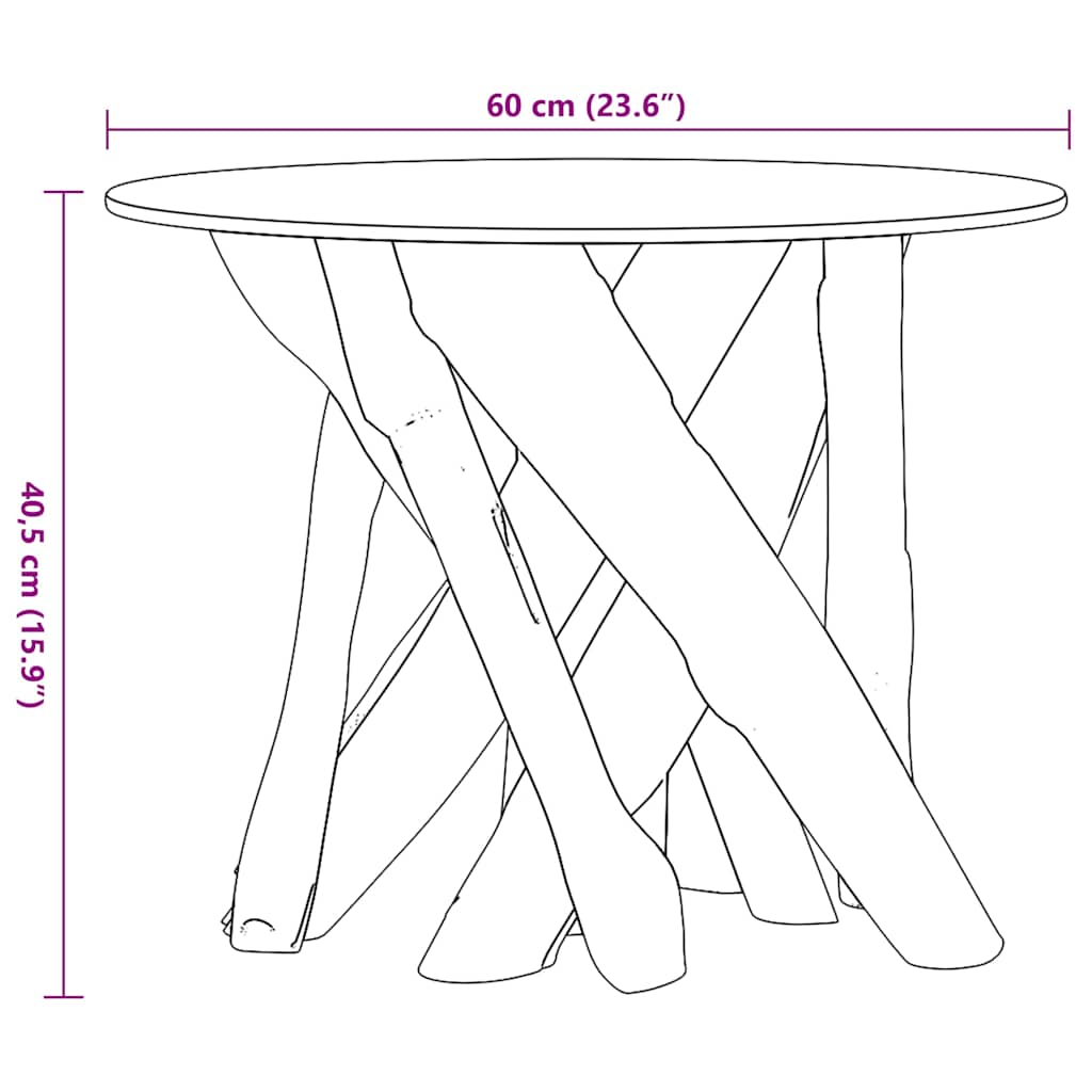 vidaXL Τραπεζάκι Σαλονιού 60 εκ. από Μασίφ Ξύλο Teak