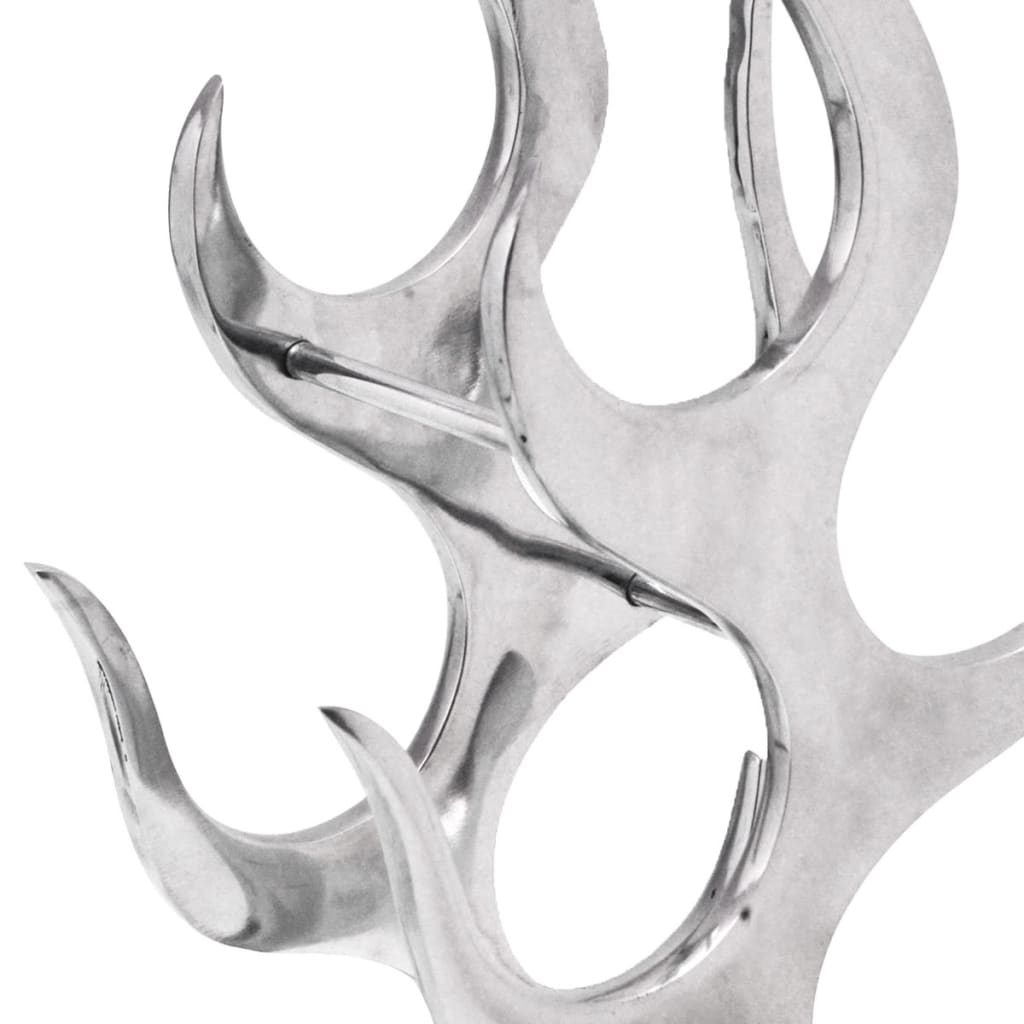 vidaXL Ραφιέρα Κρασιών "Φλόγα" για 9 Μπουκάλια Ασημί από Αλουμίνιο