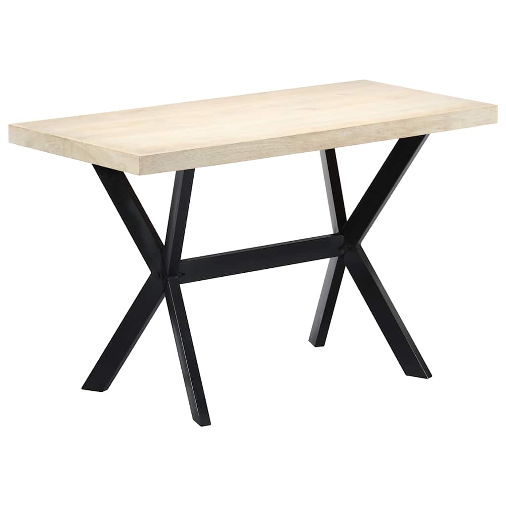 vidaXL Τραπεζαρία Λευκή 120 x 60 x 75 εκ. από Μασίφ Ξύλο Μάνγκο