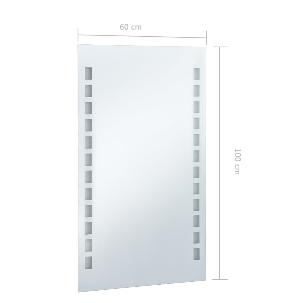vidaXL Καθρέφτης Μπάνιου Τοίχου με LED 60 x 100 εκ.