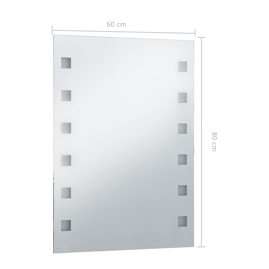 vidaXL Καθρέφτης Μπάνιου Τοίχου με LED 60 x 80 εκ.