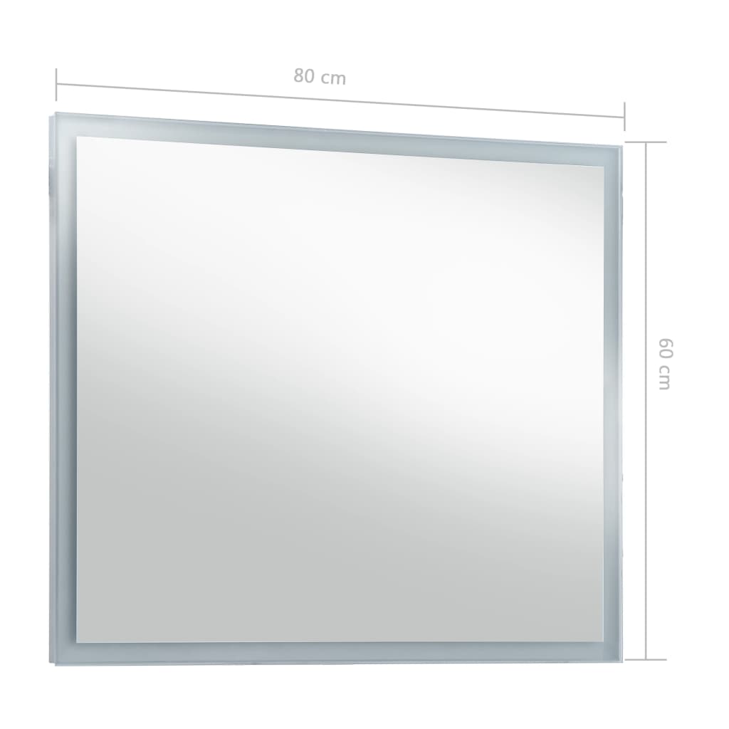 vidaXL Καθρέφτης Μπάνιου Τοίχου με LED 80 x 60 εκ.