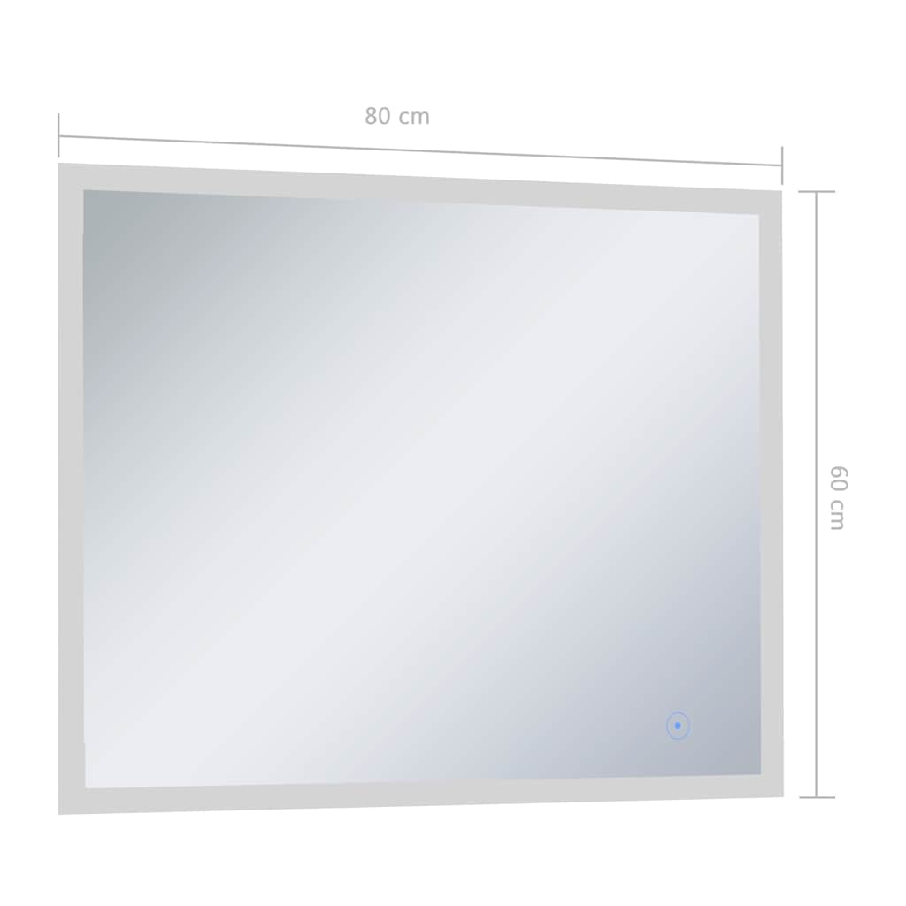 vidaXL Καθρέφτης Μπάνιου Τοίχου με LED/Αισθητήρα Κίνησης 80 x 60 εκ.