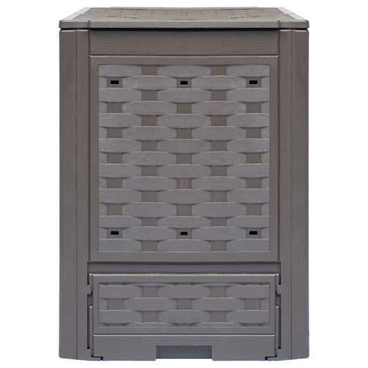 vidaXL Κομποστοποιητής Κήπου Καφέ 60x60x83 εκ. 300 L Πλαστικό Ρατάν