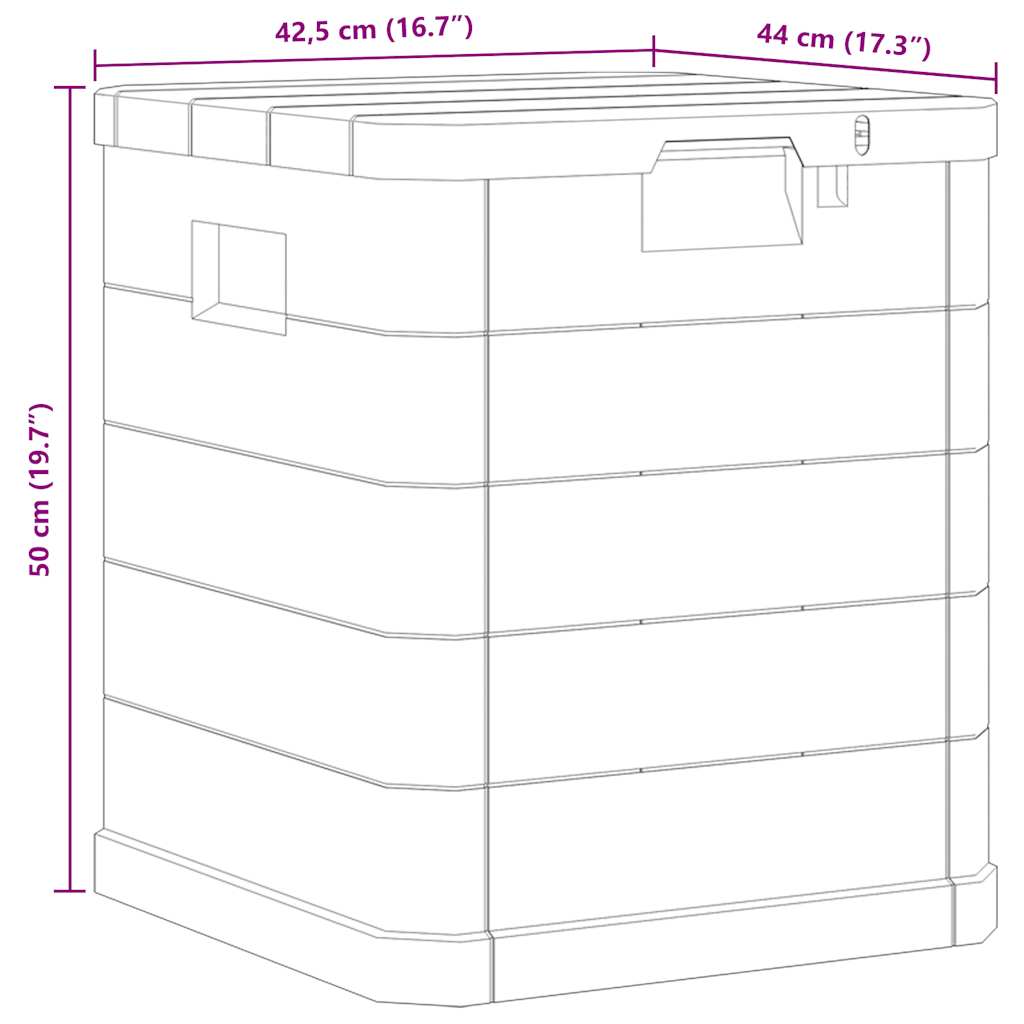 vidaXL Μπαούλο Αποθήκευσης Κήπου Ανοιχτό Γκρι 90 Λίτρα