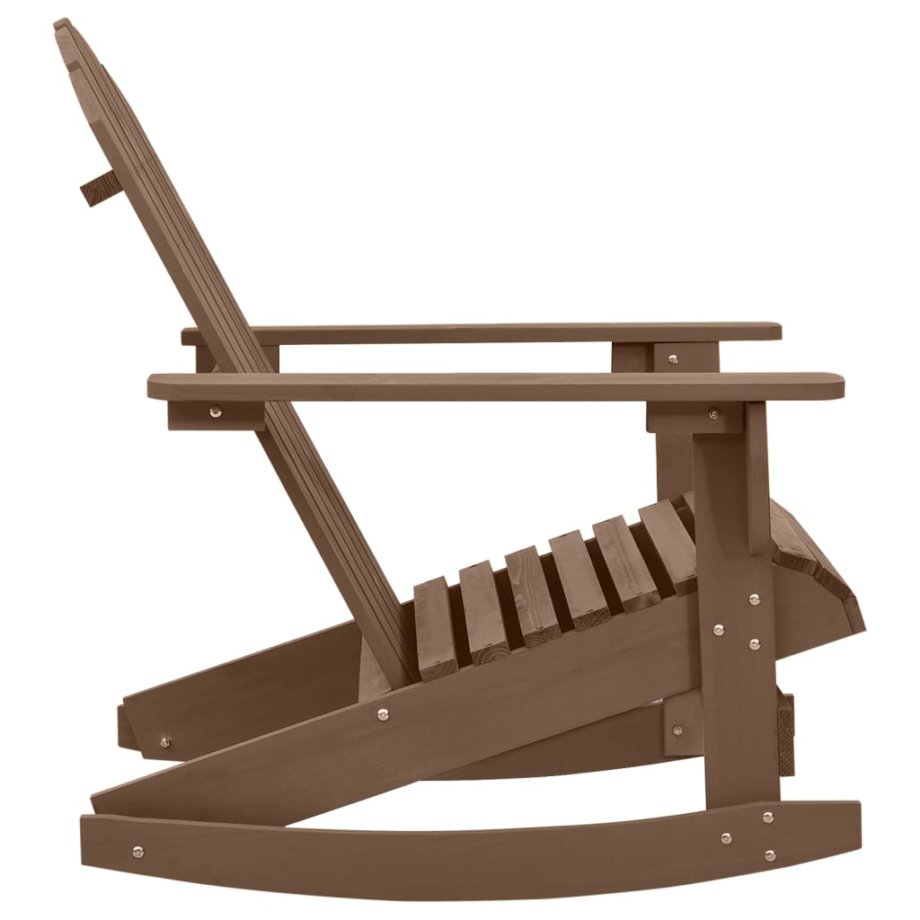 vidaXL Πολυθρόνα Κουνιστή Κήπου Καφέ Ξύλινη