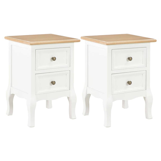 vidaXL Κομοδίνα 2 Τεμ. Λευκά 35 x 30 x 49 εκ. από MDF
