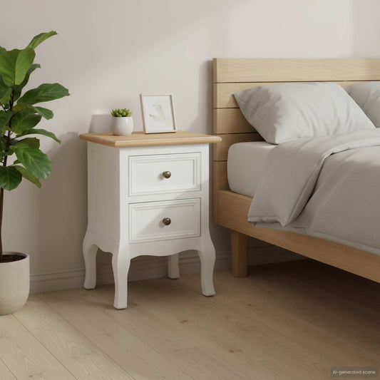 vidaXL Κομοδίνα 2 Τεμ. Λευκά 35 x 30 x 49 εκ. από MDF