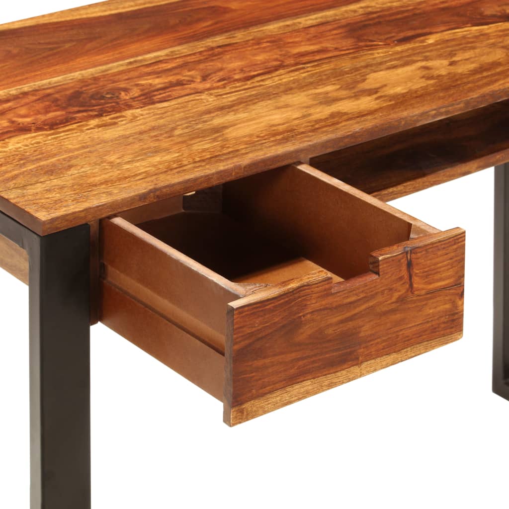 vidaXL Γραφείο 110 x 55 x 78 εκ. από Μασίφ Ξύλο Ακακίας και Ατσάλι