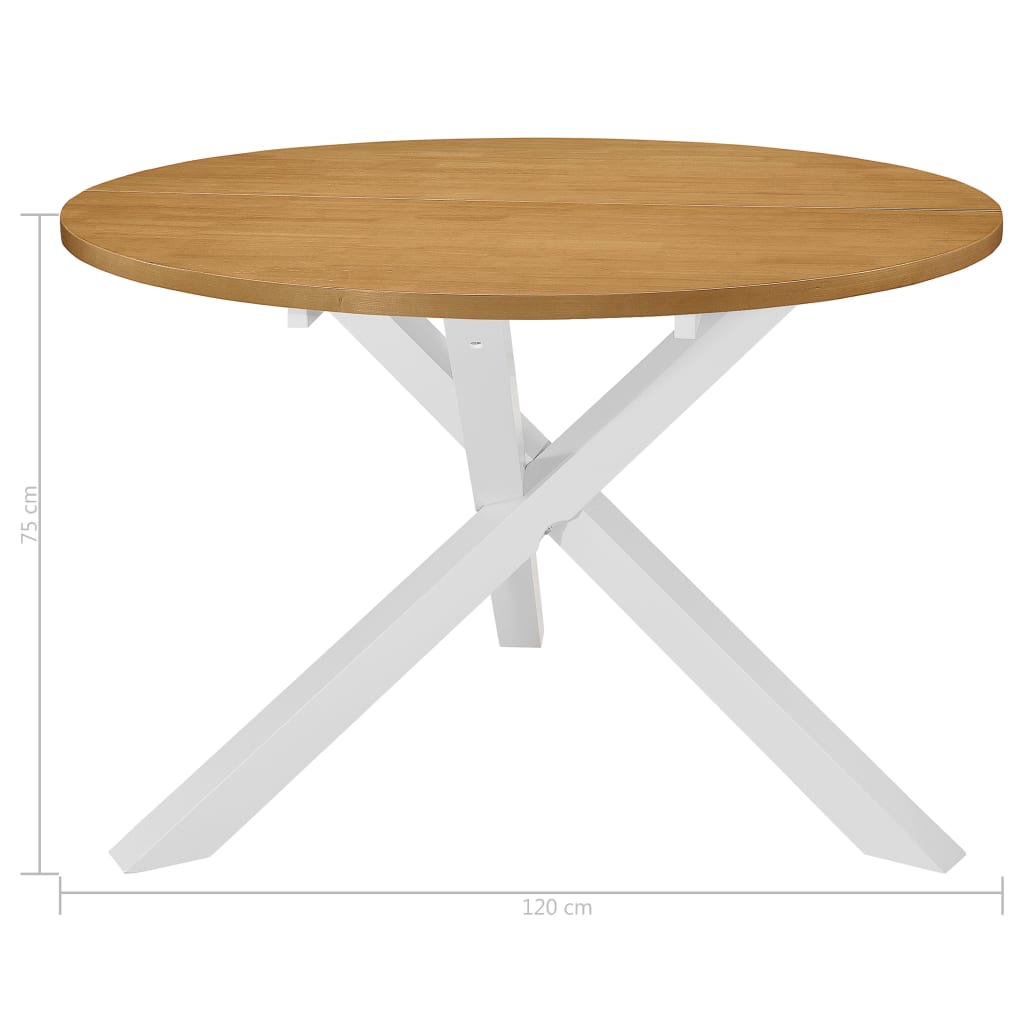 vidaXL Τραπεζαρία Λευκή 120 x 75 εκ. από MDF