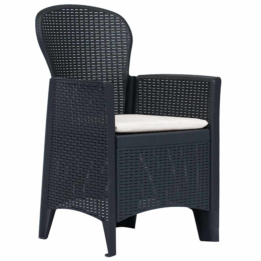 vidaXL Σετ Επίπλων Bistro 3 τεμ. Ανθρακί με Όψη Ρατάν Πλαστικό