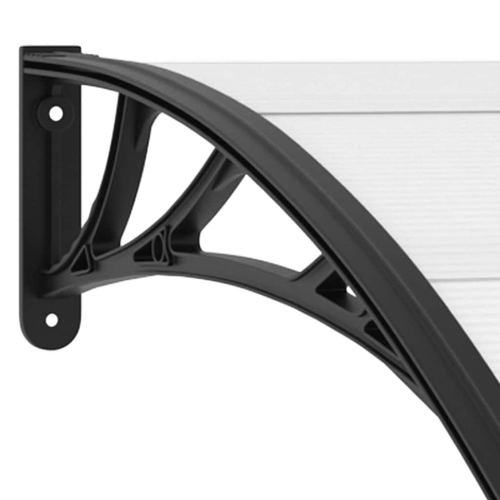 vidaXL Στέγαστρο Πόρτας Μαύρο / Διαφανές 240 x 75 εκ. Πολυανθρακικό