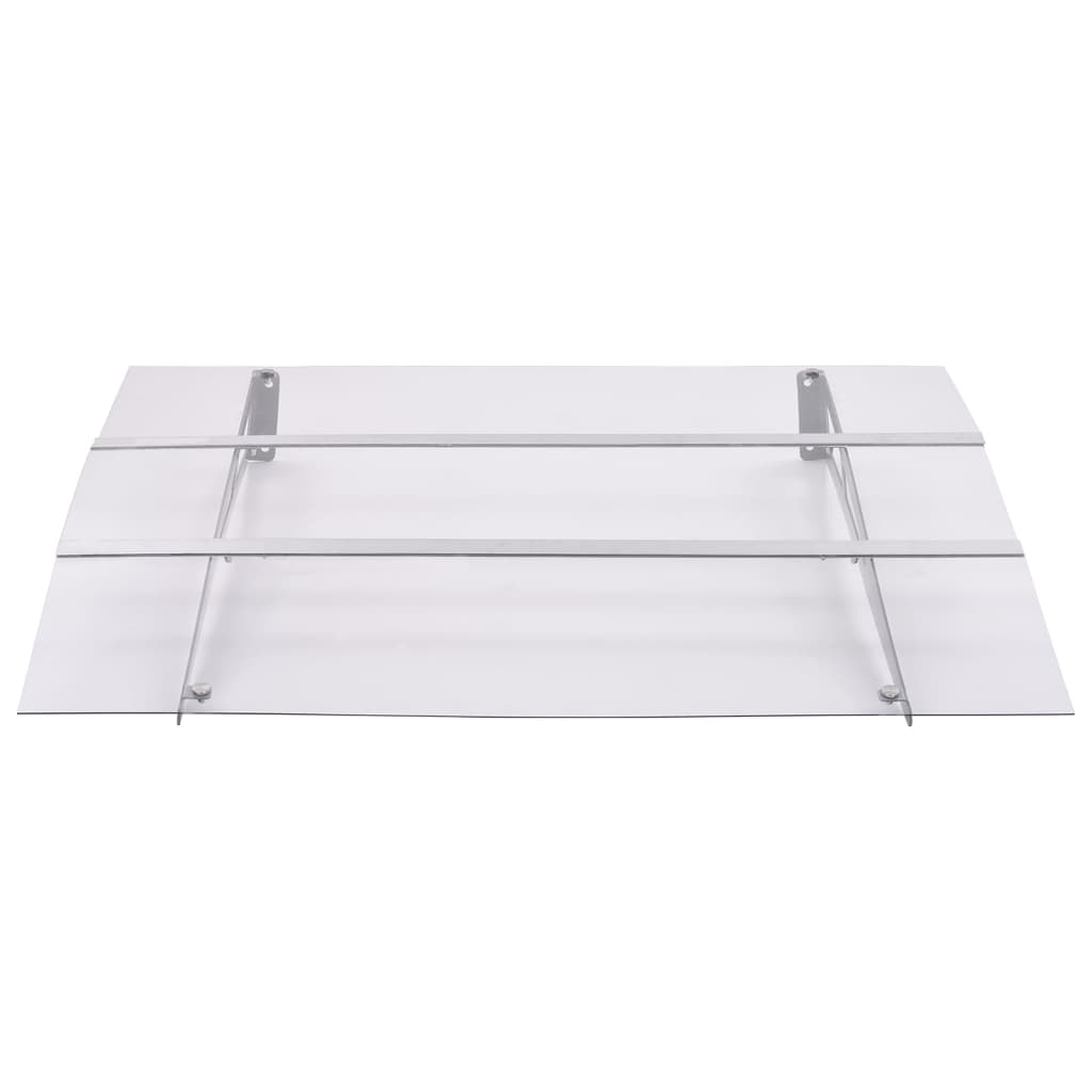 vidaXL Στέγαστρο Πόρτας Ασημί / Διαφανές 150 x 90 εκ. Πολυανθρακικό