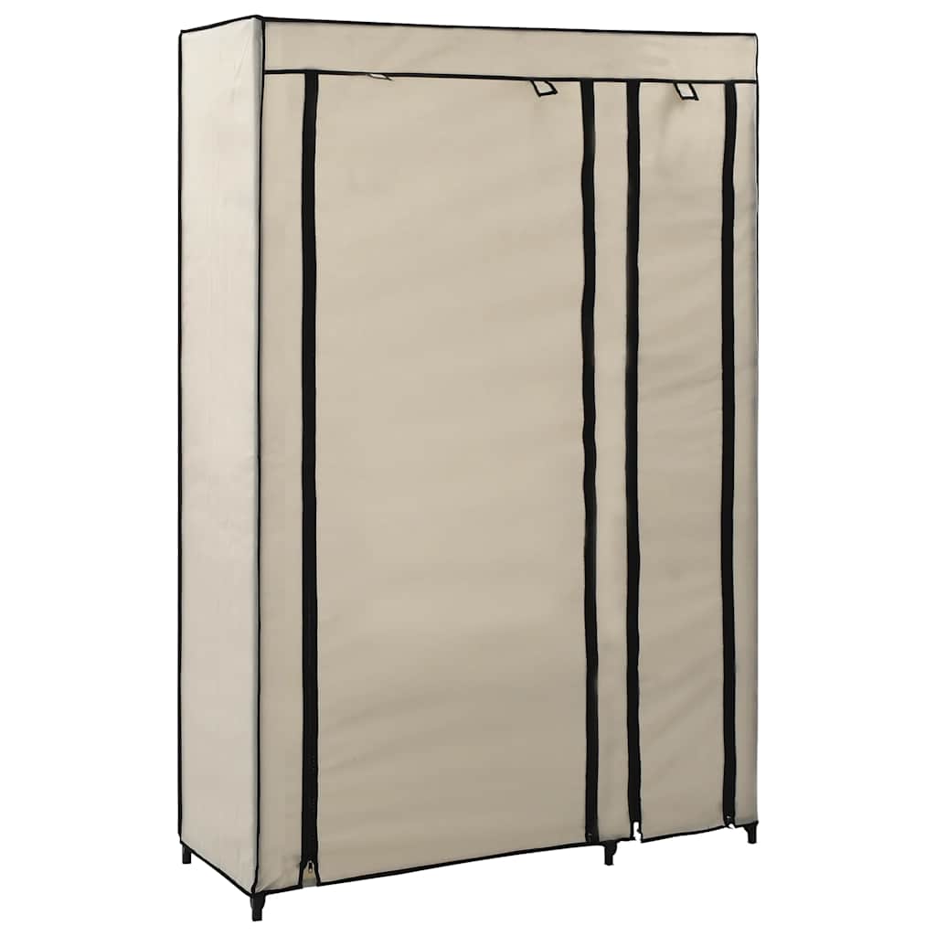 vidaXL Ντουλάπα Αναδιπλούμενη Κρεμ 110 x 45 x 175 εκ. Υφασμάτινη