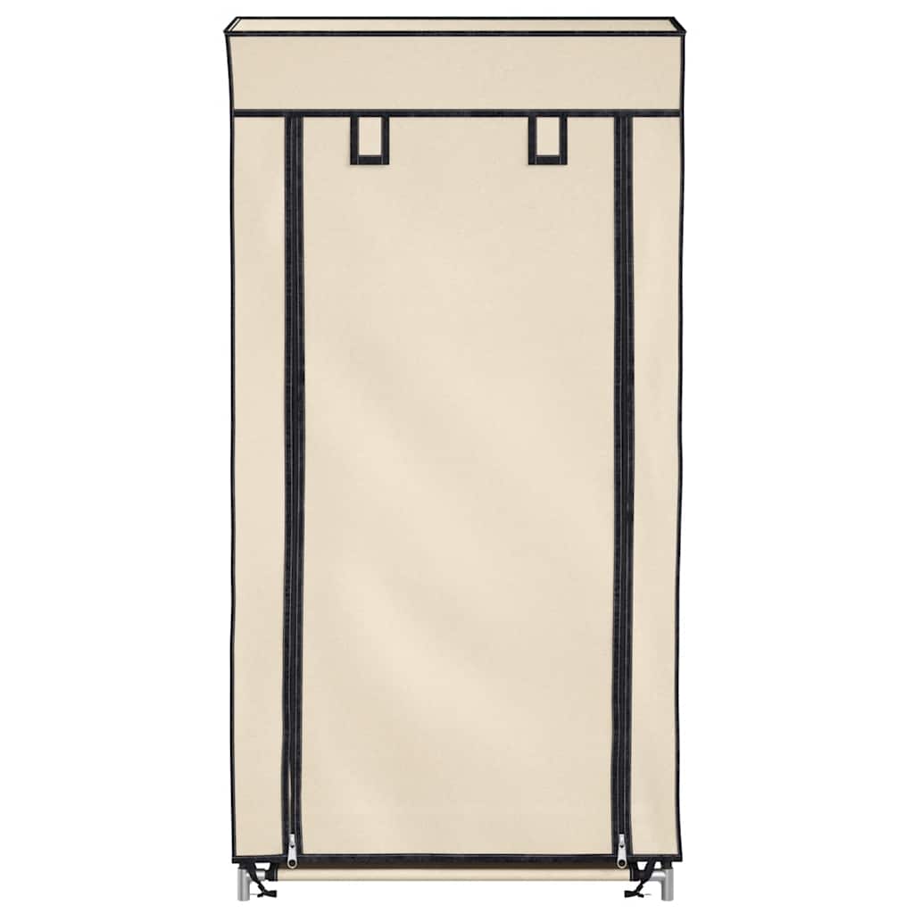 vidaXL Παπουτσοθήκη με Κάλυμμα Κρεμ 58x28x106 εκ. Ύφασμα