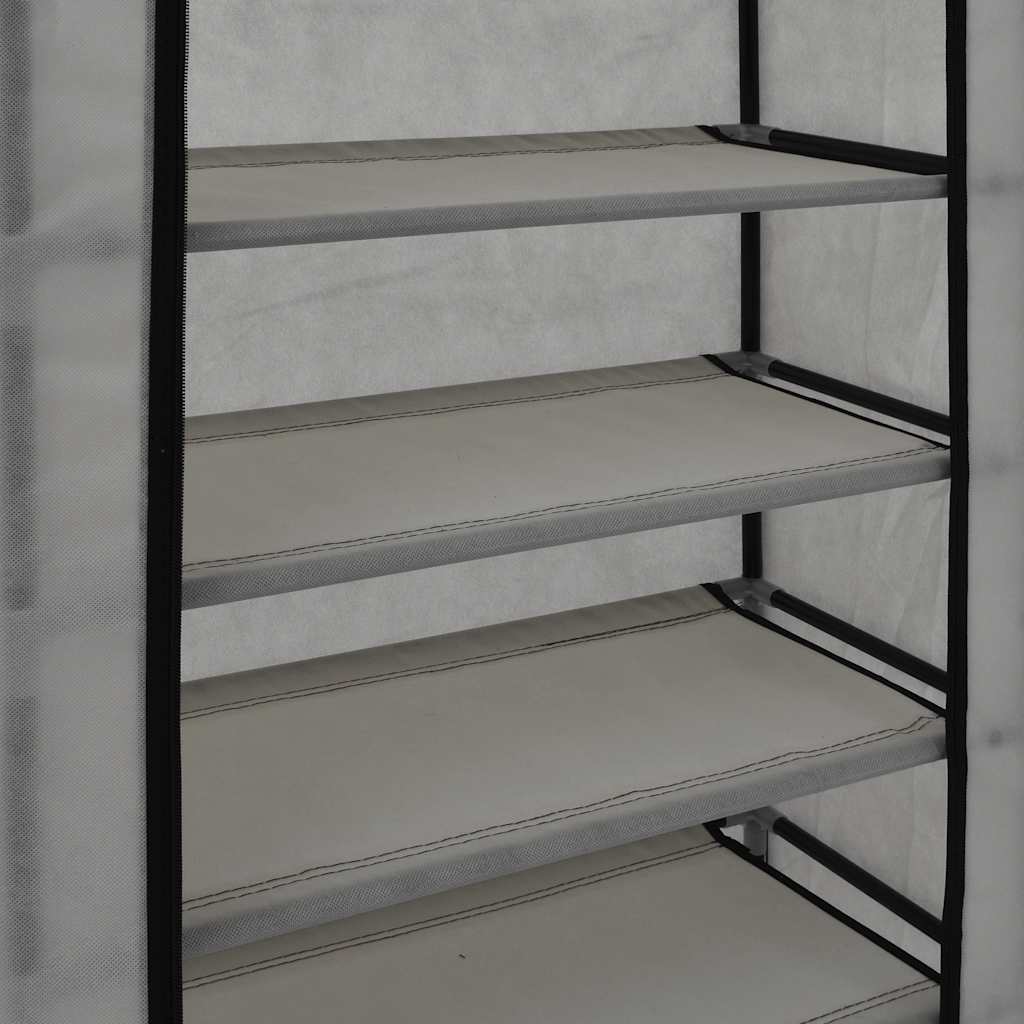 vidaXL Παπουτσοθήκη με Κάλυμμα Γκρι 58x28x106 εκ. Ύφασμα