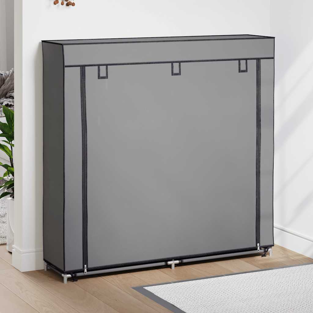 vidaXL Παπουτσοθήκη με Κάλυμμα Γκρι 115x28x110 εκ. Υφασμάτινη