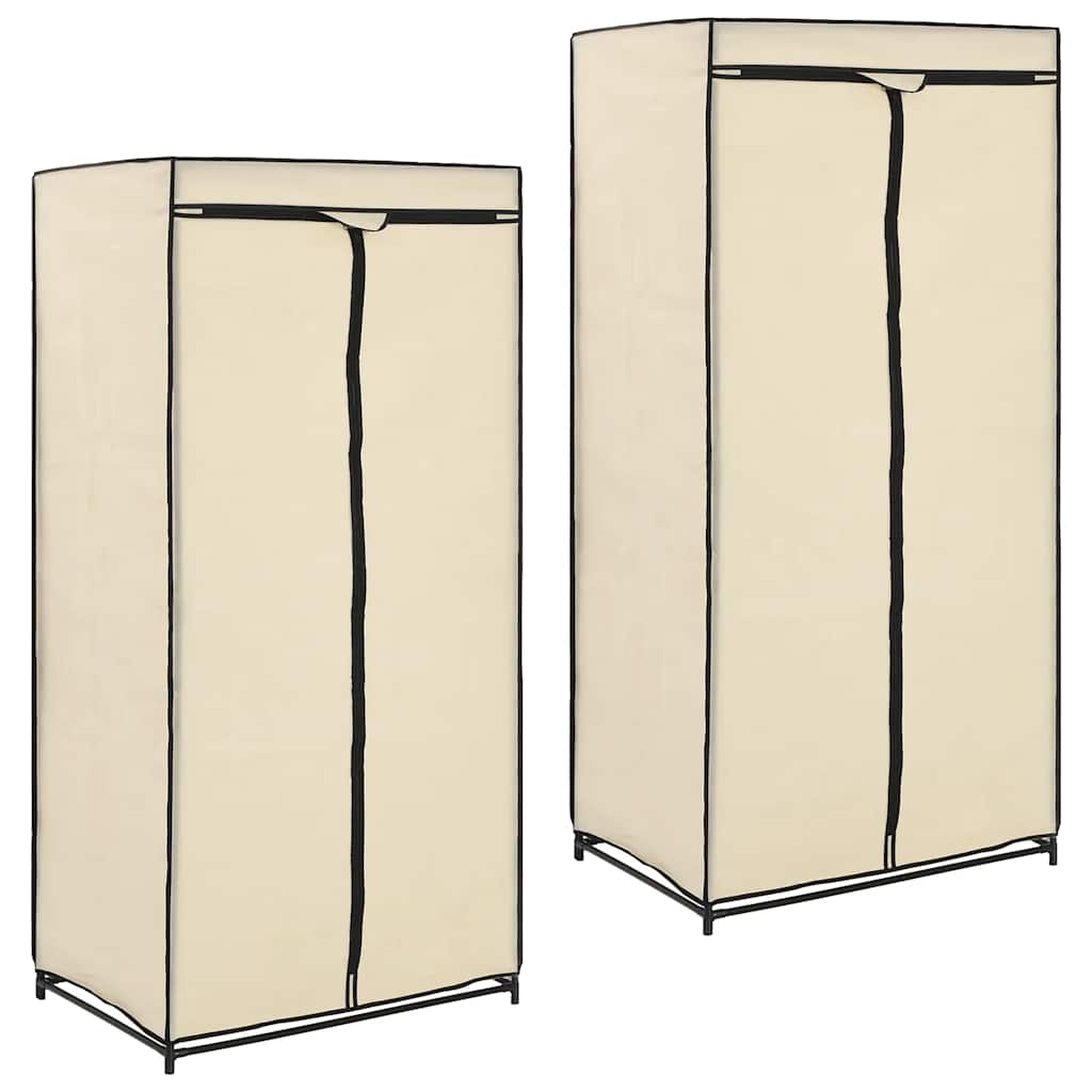vidaXL Ντουλάπες 2 τεμ. Κρεμ 75x50x160 εκ.