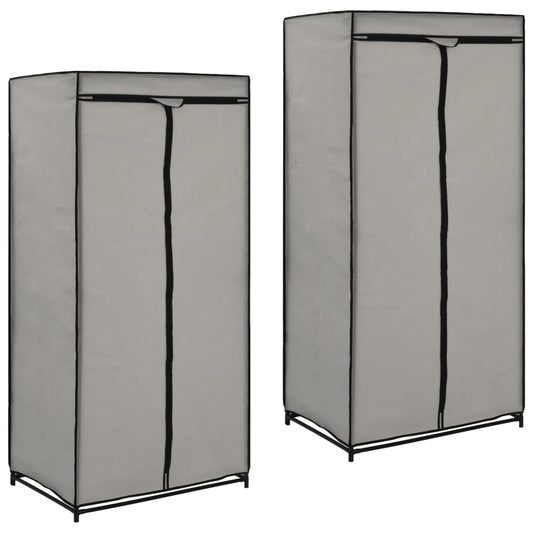 vidaXL Ντουλάπες 2 τεμ. Γκρι 75 x 50 x 160 εκ.