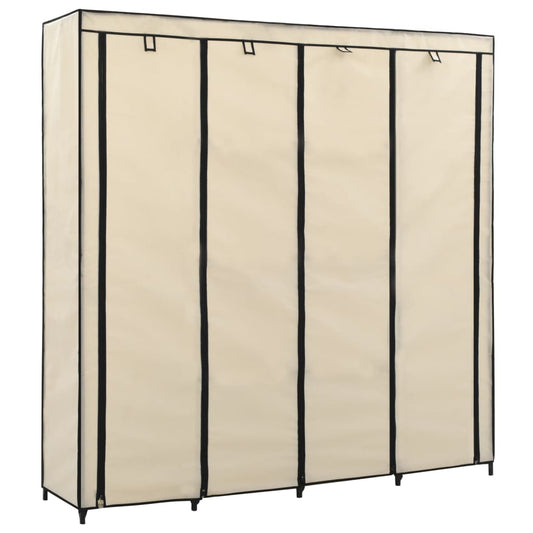 vidaXL Ντουλάπα με 4 Αποθηκευτικά Τμήματα Κρεμ 175 x 45 x 170 εκ.