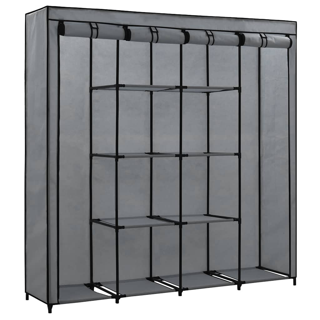 vidaXL Ντουλάπα με 4 Αποθηκευτικά Τμήματα Γκρι 175 x 45 x 170 εκ.